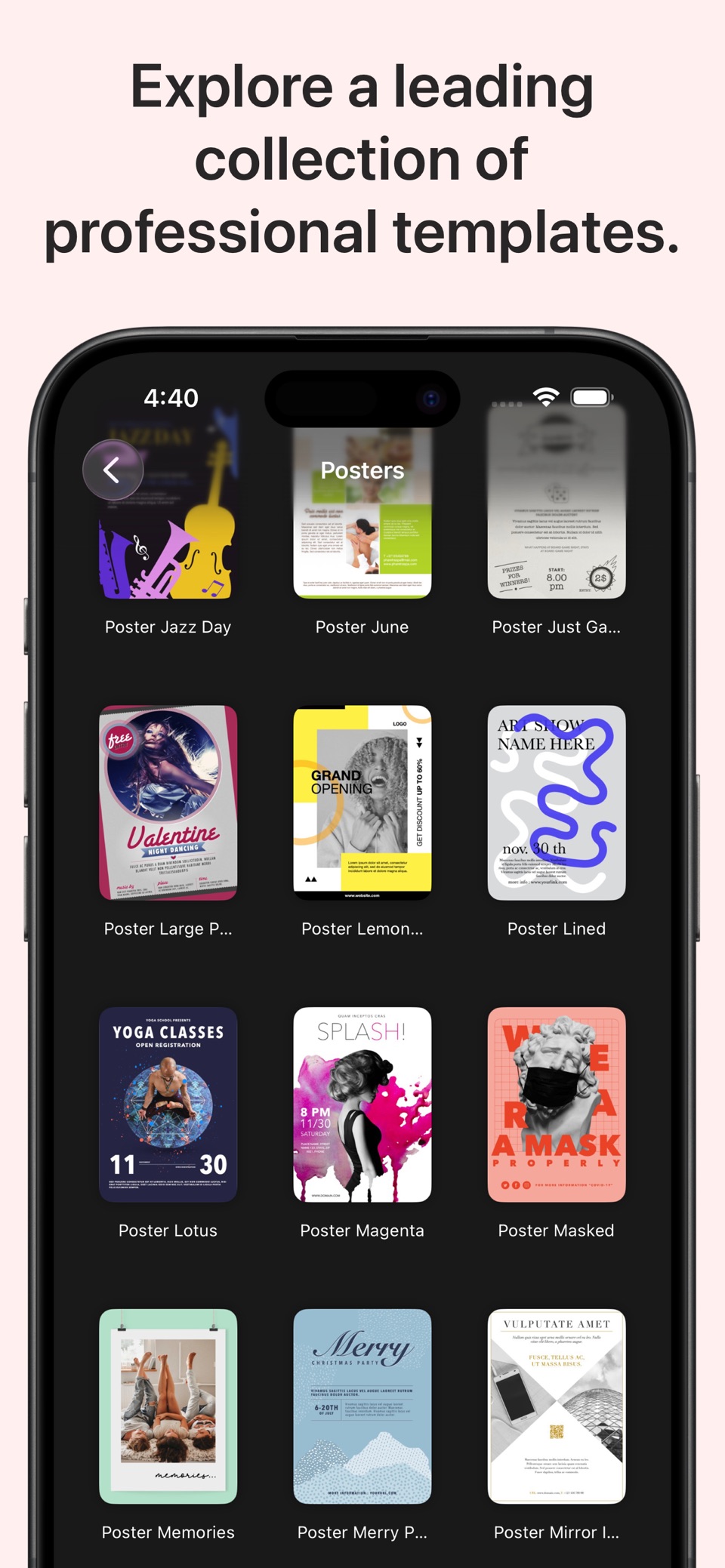 Templates for Creator Studio · Store screenshots