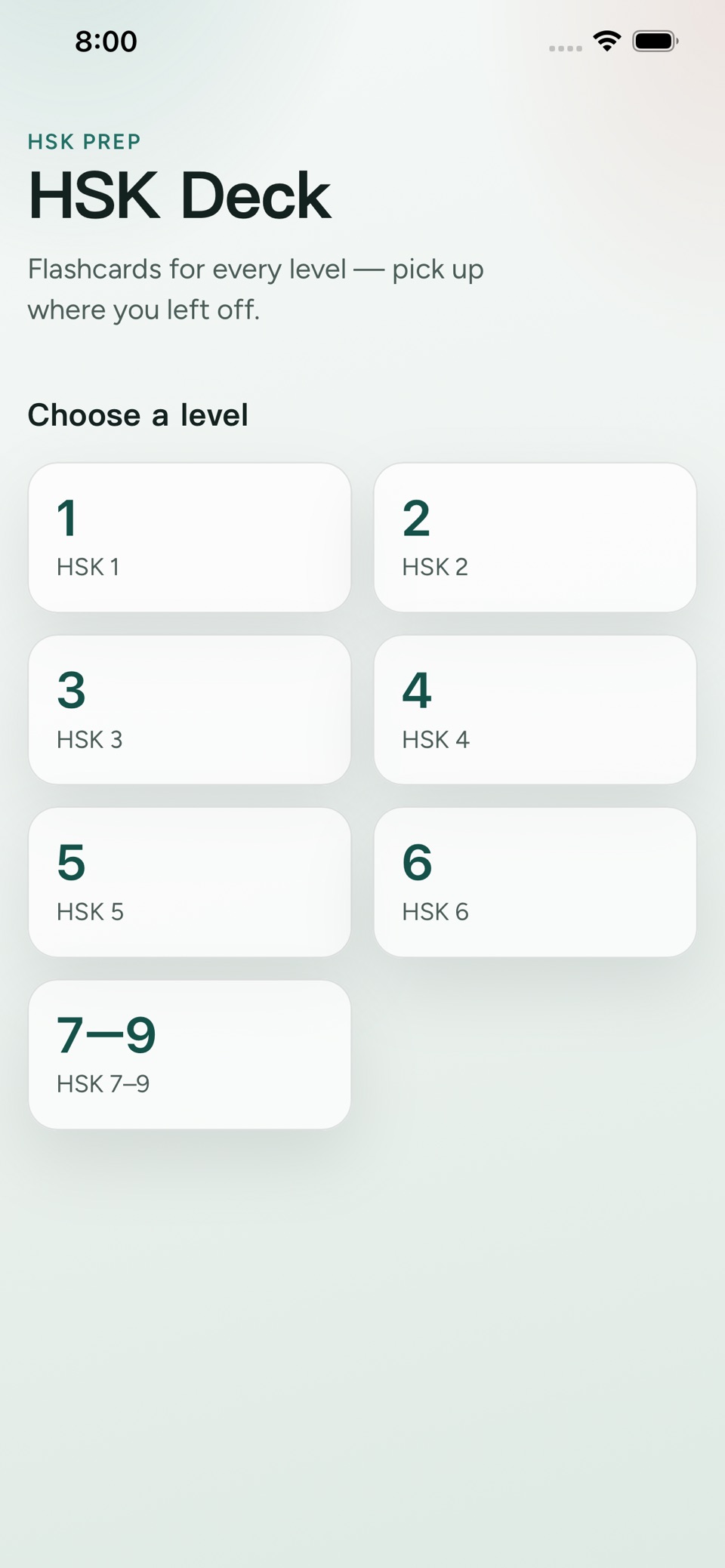 HSK Flashcard Deck · Store screenshots