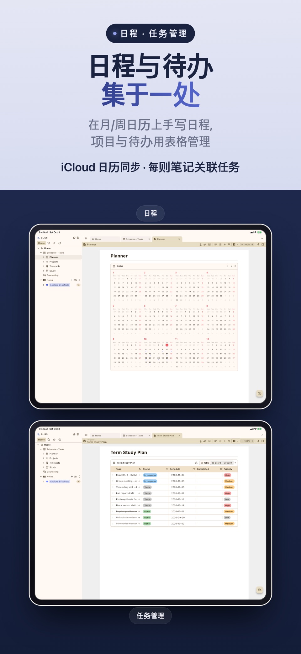 BLISS Note: 手写笔记 PDF 手帐 日程 3