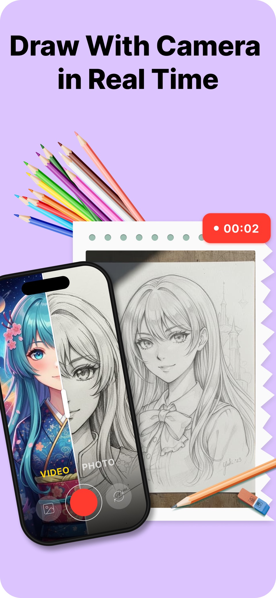 AR 绘图 - 素描、绘画艺术、素描本、AR 绘图、画家 3