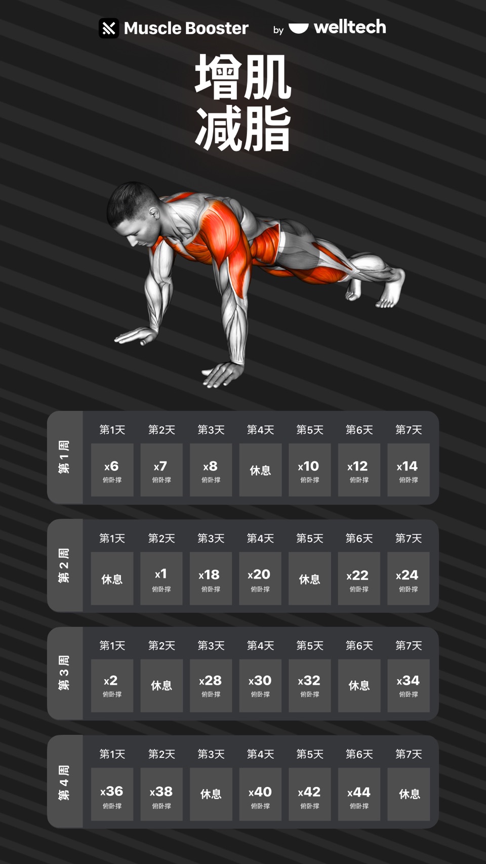 健身记录及运动训记计划Muscle Booster · Store screenshots