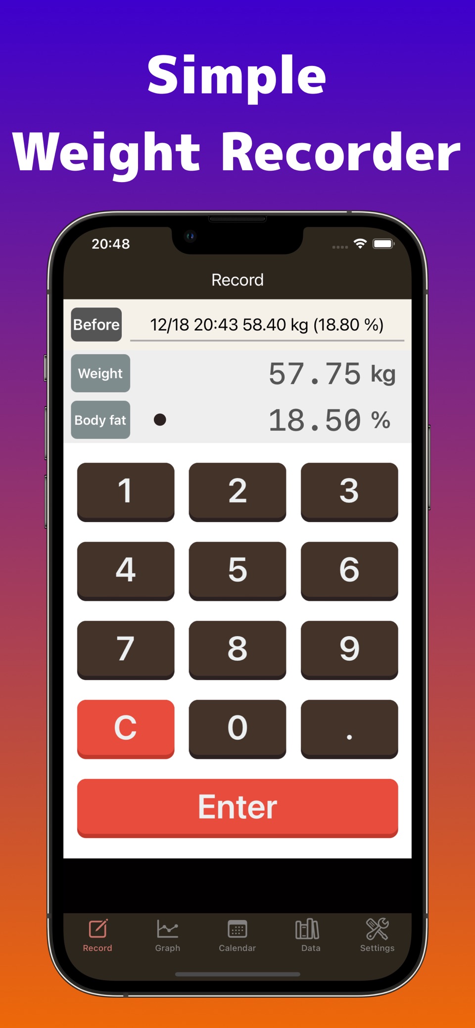 Simple Weight Tracker 简单体重记录 · Store screenshots