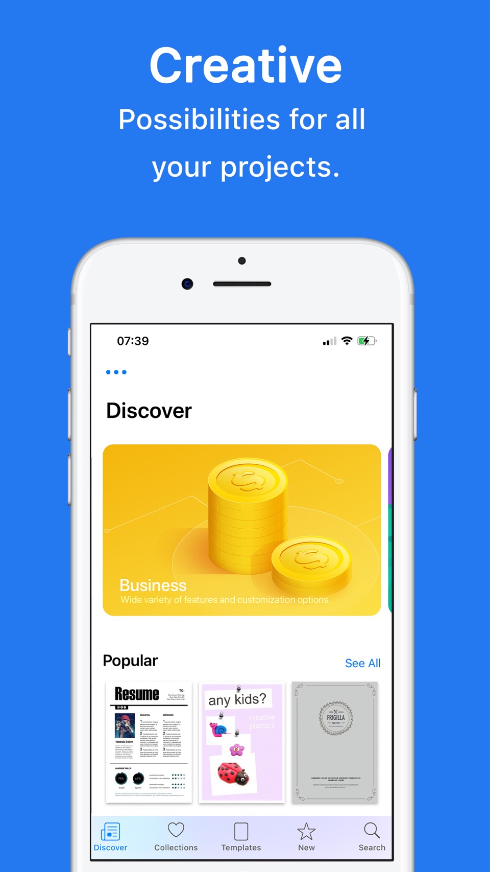 Templates for Google Docs · Store screenshots