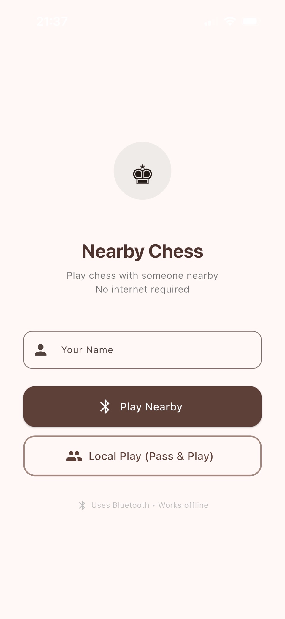 附近国际象棋: Bluetooth 3