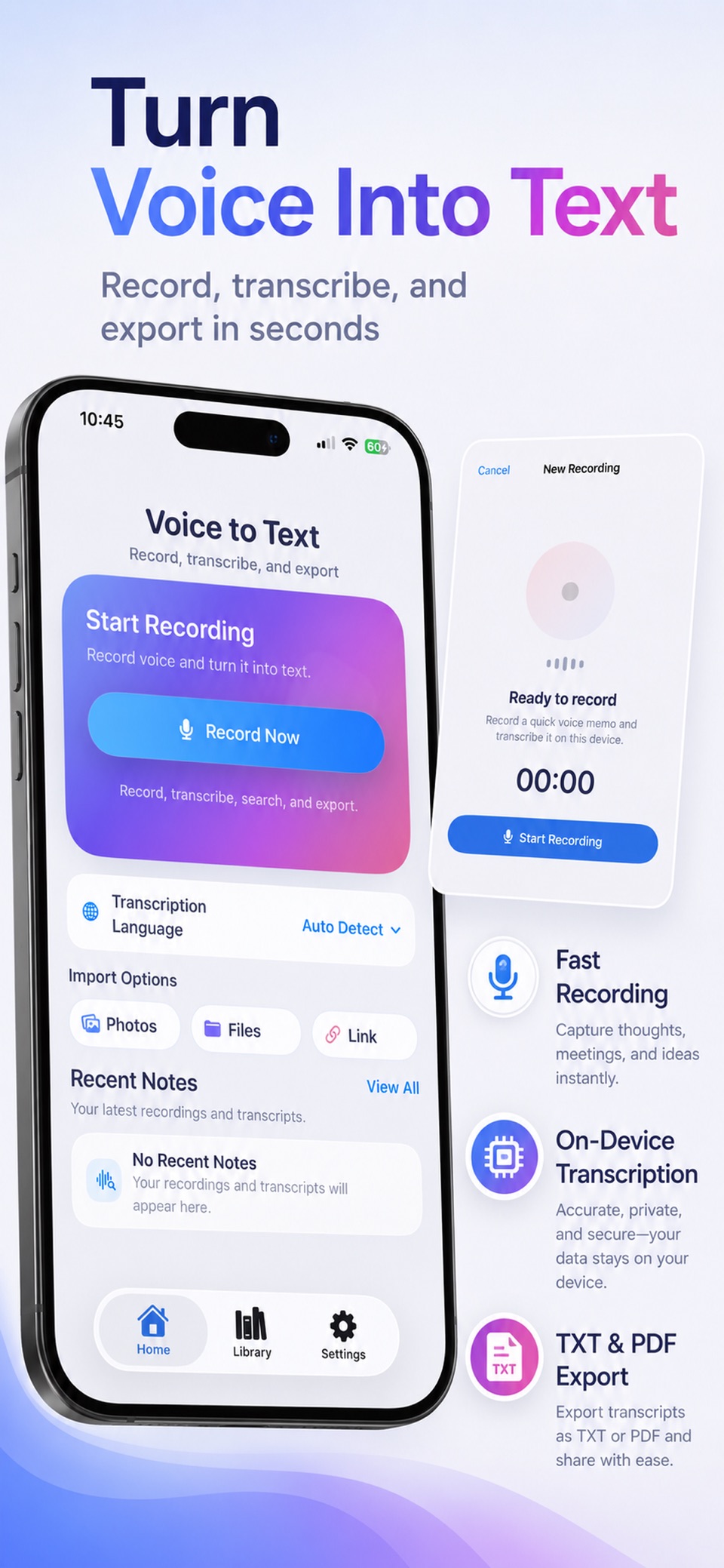 Voice Notes : Voice to Text · Store screenshots
