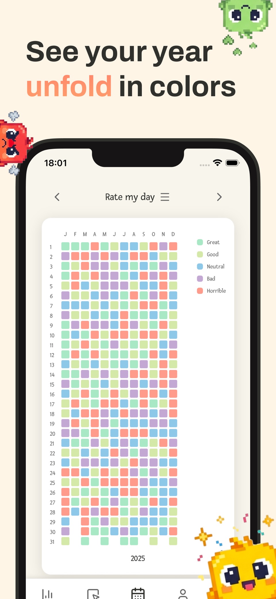 Pixel Journal · 情绪日记 · Store screenshots