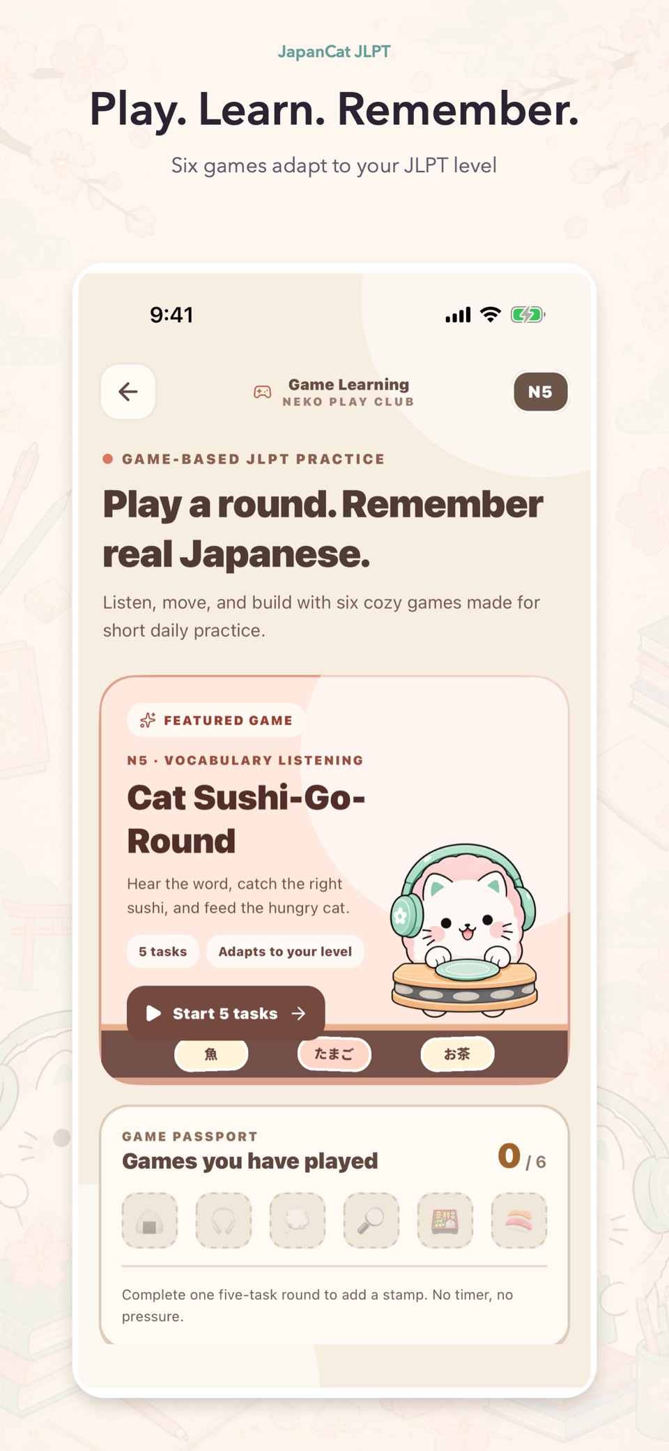 日檢喵 JLPT: Learn Japanese · Store screenshots